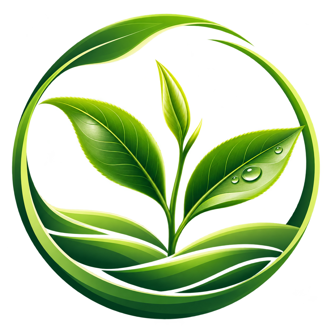 glossy green botanical eco emblem